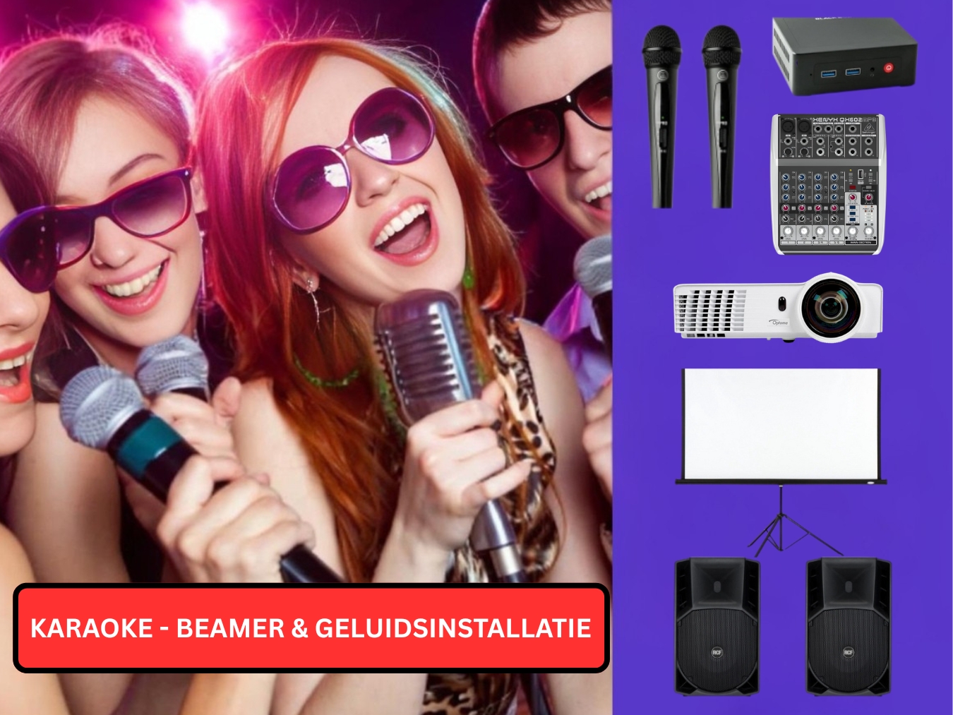 Karaokeset incl beamer en geluid huren URK